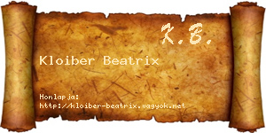 Kloiber Beatrix névjegykártya