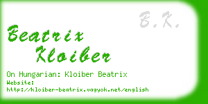 beatrix kloiber business card